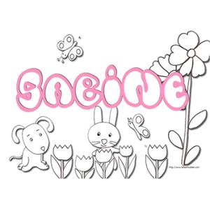 coloriage prénom sabine