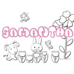 coloriage prénom samantha