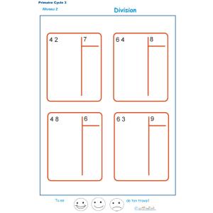 divisions sans reste  bas&eacute;es sur les tables de multiplication exercice 5 