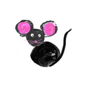 Peindre une souris aux doigts