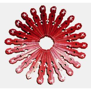 Dessous-de-plat Noël rouge en pinces à linge