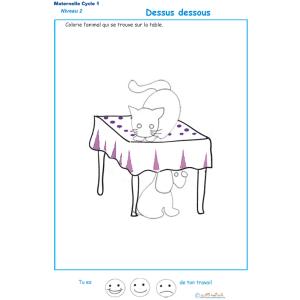 Imprimer l'exercice 1  dessus - dessous - niveau 2 