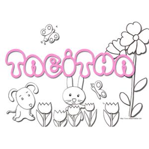 Coloriage prénom Tabitha