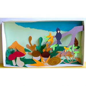 Réaliser un tableau d'automne dans une boîte à chaussures