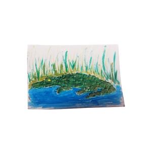 tableau crocodile mosaïque