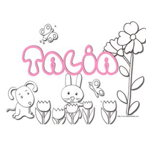 Coloriage pénom Talia