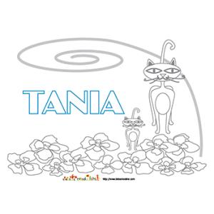 Coloriage pr&eacute;nom Tania