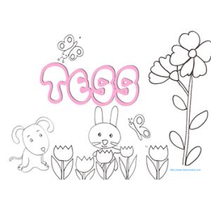 Coloriage prénom Tess