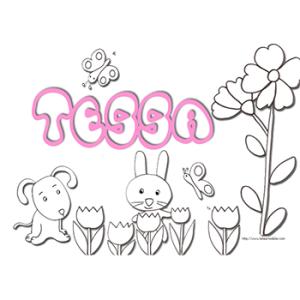 Coloriage prénom Tessa