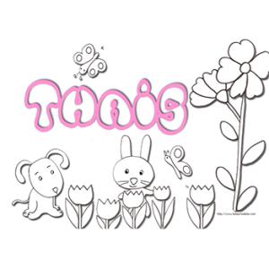Coloriage prénom Thaïs