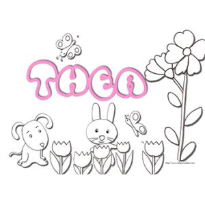 Coloriage prénom Thea