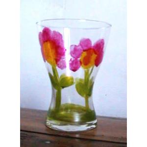 Vase peint de fleurs