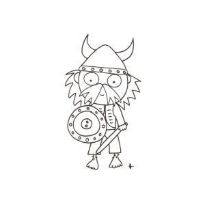 Coloriage d'un viking