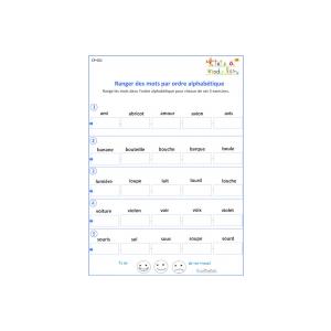 Exercice vocabulaire CP - L'alphabet