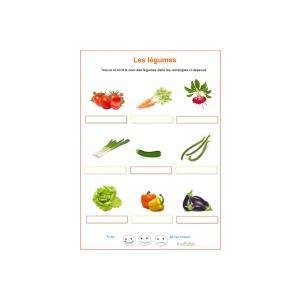 Exercice vocabulaire CP  - légumes