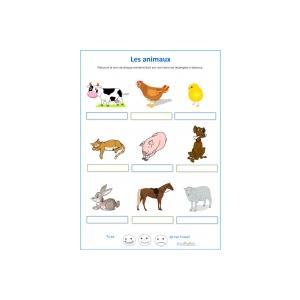 Exercice vocabulaire CP - Les animaux