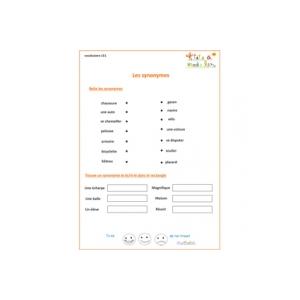 Vocabulaire : exercices de soutien scolaire