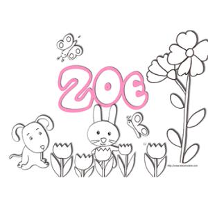 coloriage prénom Zoé