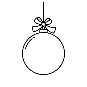 coloriage de la boule de Noël à gros pois