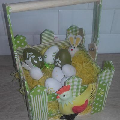 Un tuto pour réaliser un panier de Pâques en plâtre et décopatch