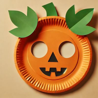 ?Un masque citrouille en assiette | Tuto Halloween | Tête à modeler