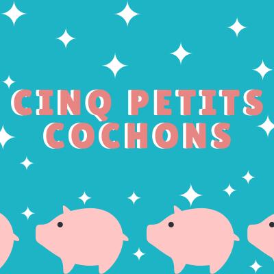 Texte à imprimer d'un comptine de maternelle à chanter et à mimer avec votre enfant. Lire et chanter une comptine : Cinq petits cochons , une comptine pour les enfants, à illustrer.
