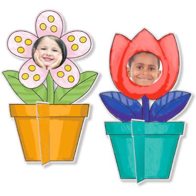 Coloriage de cadres photo pot de fleur