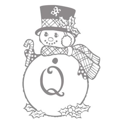 Lettre de l'alphabet illustrée d'un bonhomme de neige à imprimer pour l'apprentissage du nom des lettres. Une façon amusante d'apprendre son alphabet.