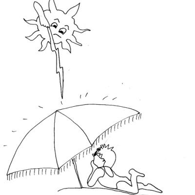 Le coloriage est un bon moyen de sensibiliser les enfants aus risques du soleil et à la prévention solaire.