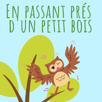 En passant près d'un petit bois o˘ le coucou chantait ..  Paroles et partition  de la chanson à coller par l'enfant dans un cahier de chants.