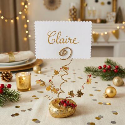 Porte-nom de Noël doré