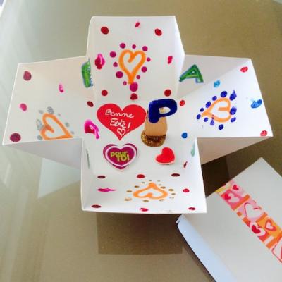 tuto pour bricoler avec les enfants une boîte pop-up pour la fête des pères