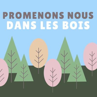 Promenons nous dans les bois, pendant que le loup n'y est pas. Paroles et partition  de la chanson à coller par l'enfant dans un cahier de chants.