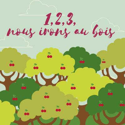 Chanson pour apprendre à compter aux petits enfants. Un deux trois.  Paroles et partition  de la chanson à coller par l'enfant dans un cahier de chants.