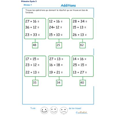 additions en ligne fiche d'activité