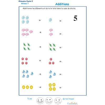 Imprimer la fiche d'additions de 1 &agrave; 10 - exercice 11 
