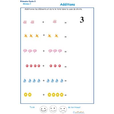 Imprimer la fiche d'additions visuelles  - exercice 3
