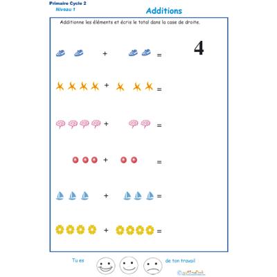 Imprimer la fiche d'additions visuelles  - exercice 3