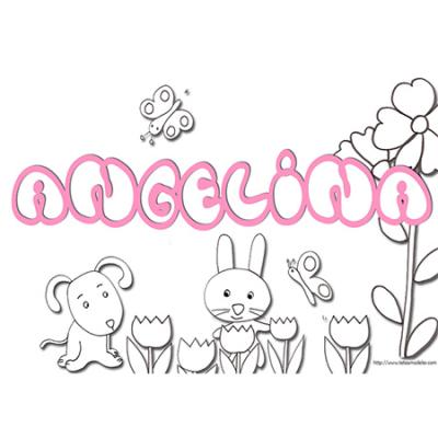 coloriage prénom Angelina