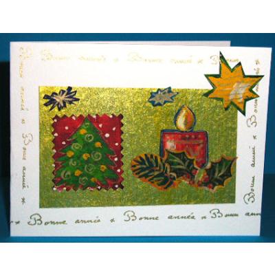 carte de voeux décorée de motifs de papier cadeau