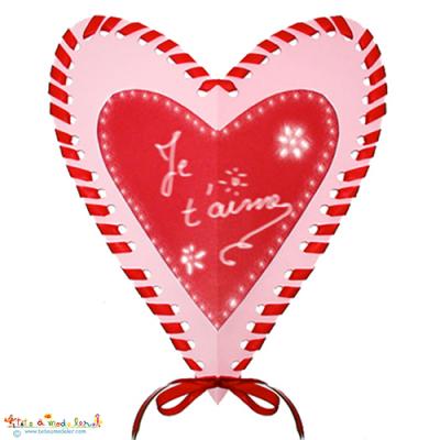 Carte coeur piqué pour la fête des mères