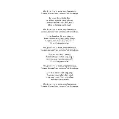 chanson -  Moi je me lève