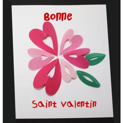 carte décorée de coeurs en fleur