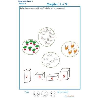 Imprimer la fiche pour compter les objets Exercice 2 GS niveau 3