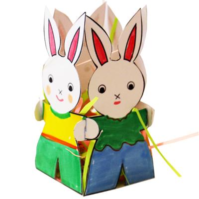 tuto pour bricoler avec les enfants une jolie corbeille lapins