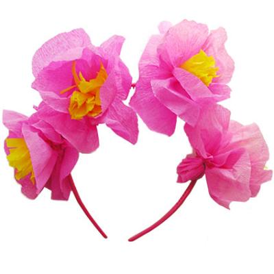 Fabriquer un serre tête en fleurs de papier crépon