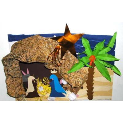 Crèche de Noël en tableau
