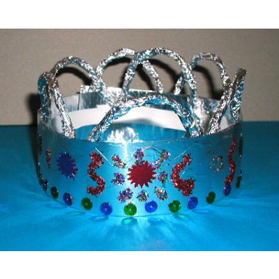 couronne de roi argent et paillettes