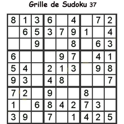 Grille de sudoku 37 pour enfants du primaire niveau 3