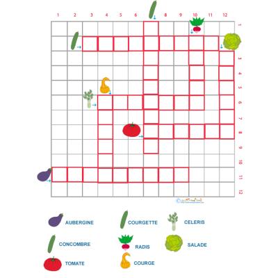 Grille de mots croisés sur les légumes grille 2 